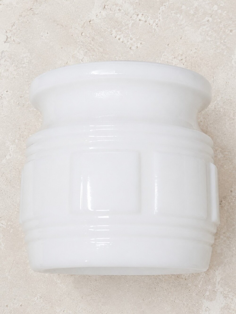 Vintage White Milk Glass Jardiniere Cachepot Vase | Coastal Cottage Americana - Picture 6 of 12